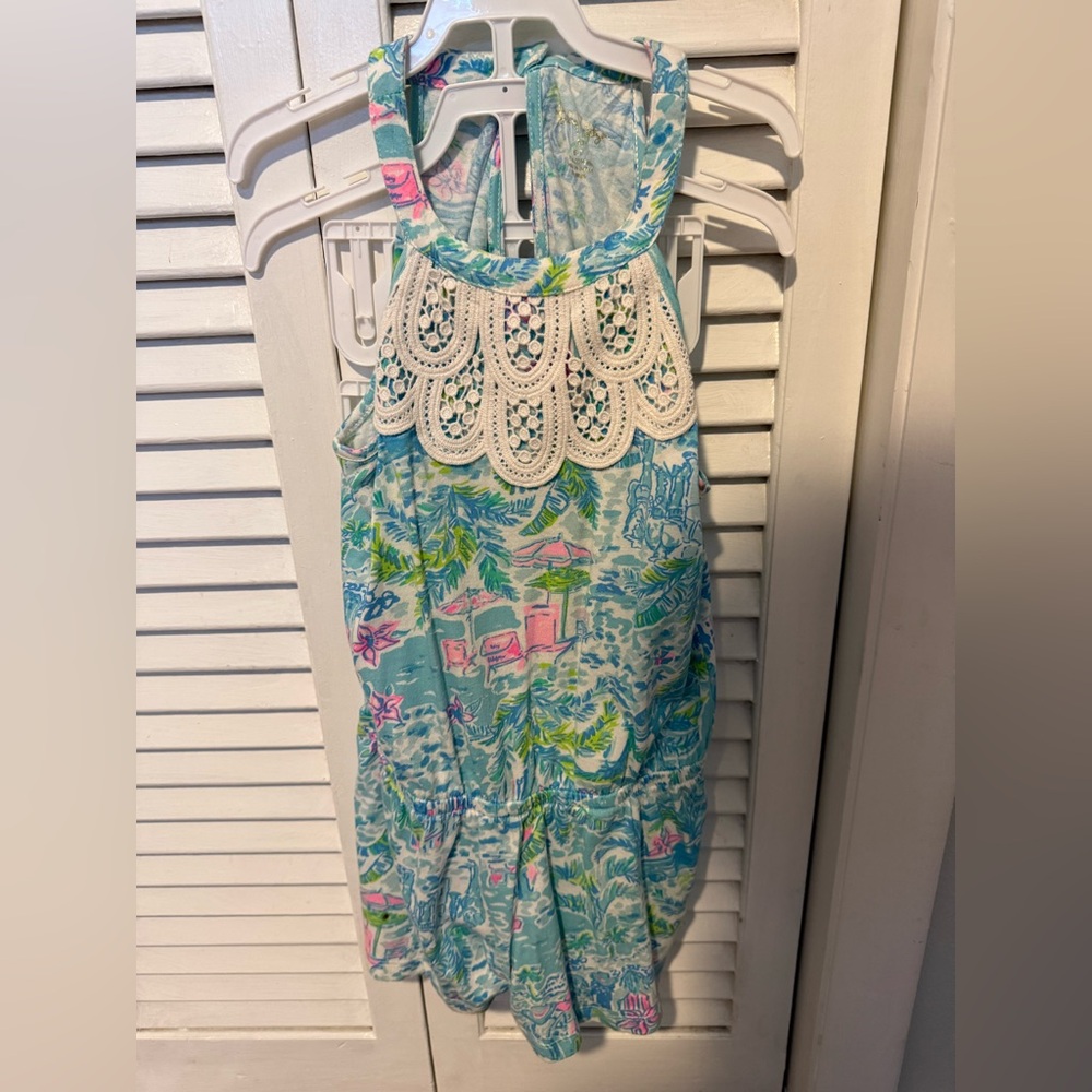 Lilly Pulitzer pearl Sleeveless Beach-Print romper with